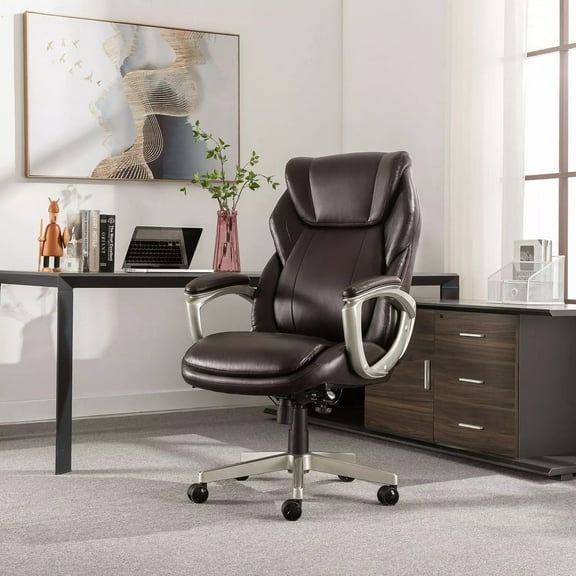 La-Z-Boy Westley Big & Tall Executive Office Chair, Active Lumbar Support, Brown