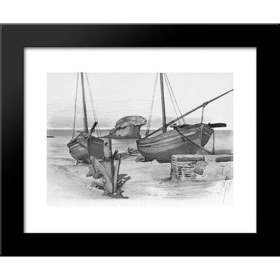 (La bella Napoli) Harbour of Lacco Ameno (Ischia, Italy) 20x24 Framed Art Print by Christian Wilhelm Allers