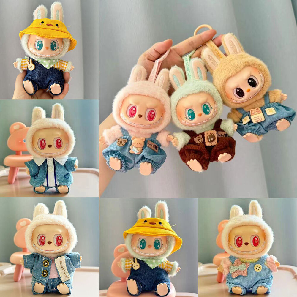 2-Piece Clothes Outfit Set For LABUBU 17cm Doll (Doll Not Included) - Cute Hairband & Dress