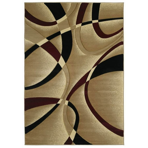 La-chic Area Rug in Burgundy (2 ft. 8 in. L x 1 ft. 10 in. W)