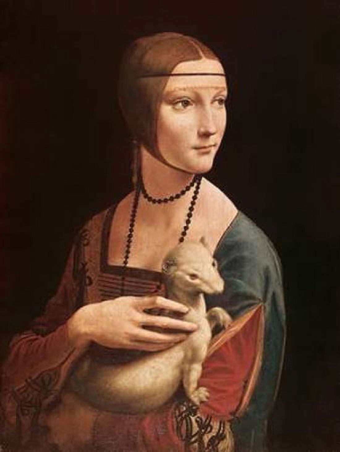 La dama con l ermellino Canvas Art - Leonardo da Vinci (22 x 28)