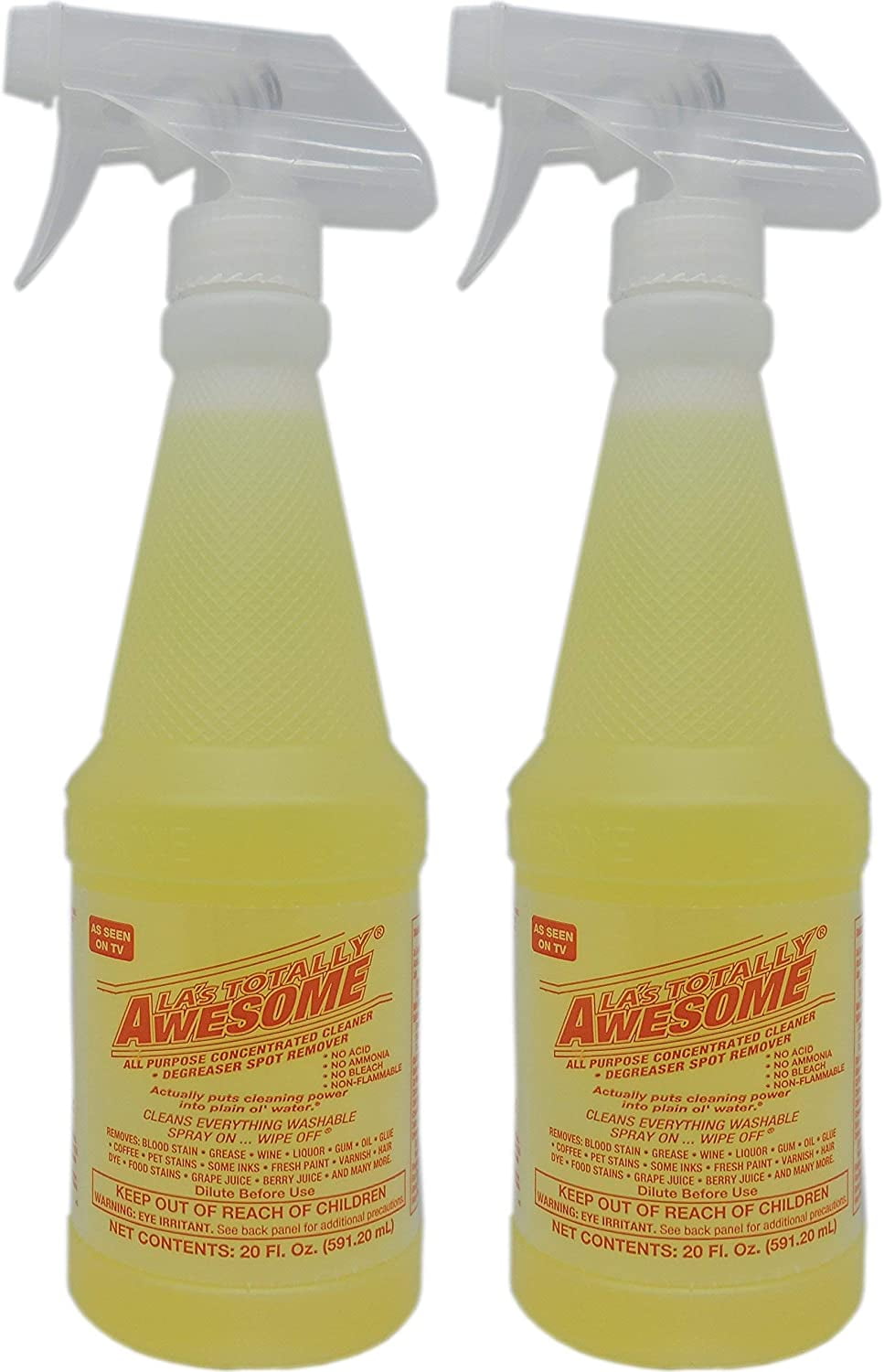 La s Totally Awesome All Purpose Cleaner Degreaser Spot Remover 2 bottles total of 20 oz
