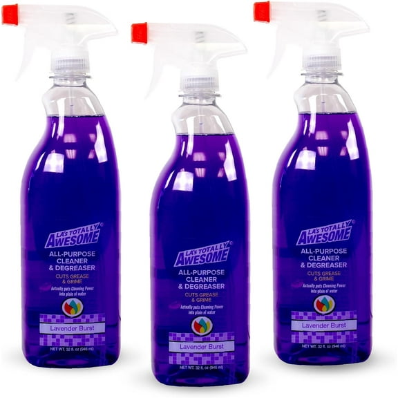 La's Totally Awesome All-Purpose Cleaner Spray, Lavender Burst, Plant-Derived Formula Perfect for Most Counters, Sinks, Appliances and More, 32 Fl Oz, (Pack of 3)