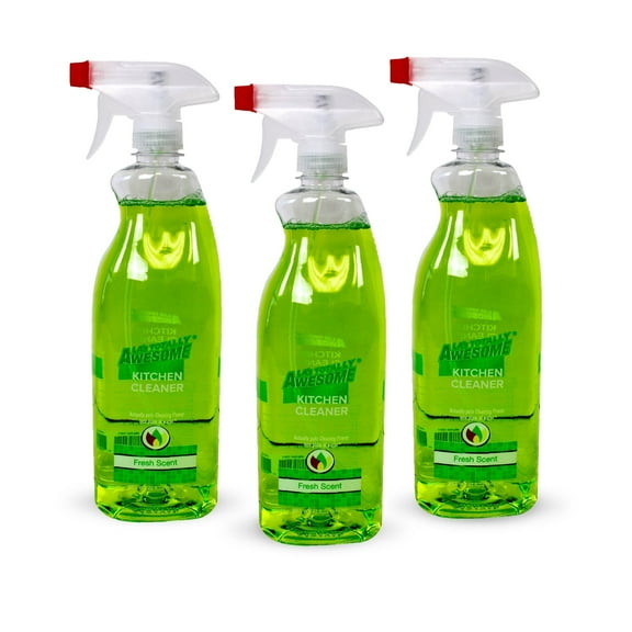 La's Totally Awesome Daily Kitchen Cleaner Spray, For Sink, Cooktop, Oven and more, Plant-Derived Formula, 32 Fl Oz (Pack of 3)