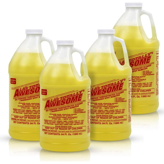 La's Totally Awesome All Purpose Cleaner, 4-Pack (64 oz Each)  Concentrated Formula, Degreaser, and Multipurpose Cleaner  Heavy Duty Bulk Cleaning Supplies for Home, Auto, Kitchen & Business
