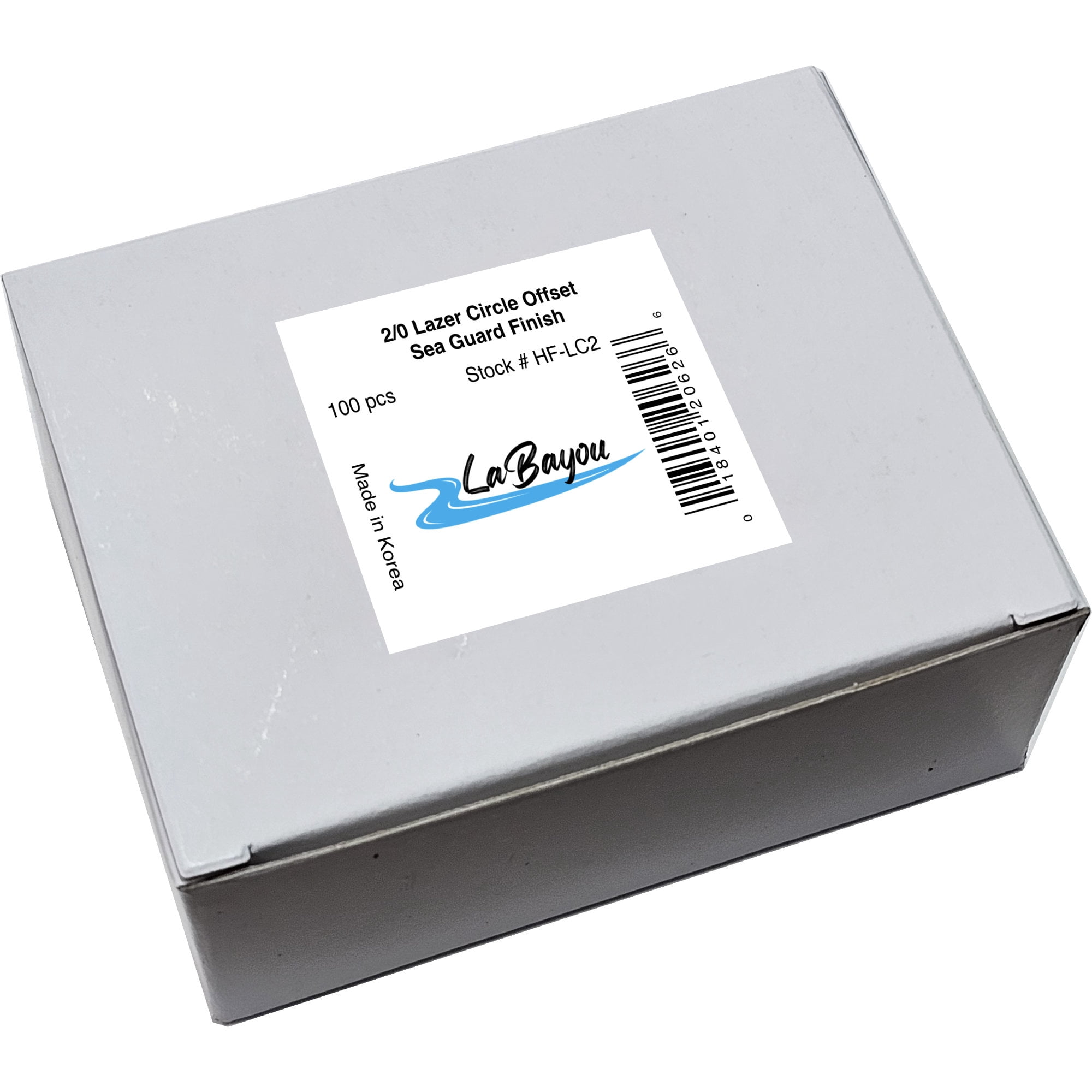 LaBayou Fish Hooks, Safeguard Finish, Offset Circle. Style 24607-SG. Size 2/0, Pack of 100