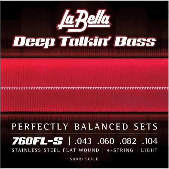 LaBella 760FL-S Stainless Steel Flat Wound Strings, 32" Short Scale 43 - 104