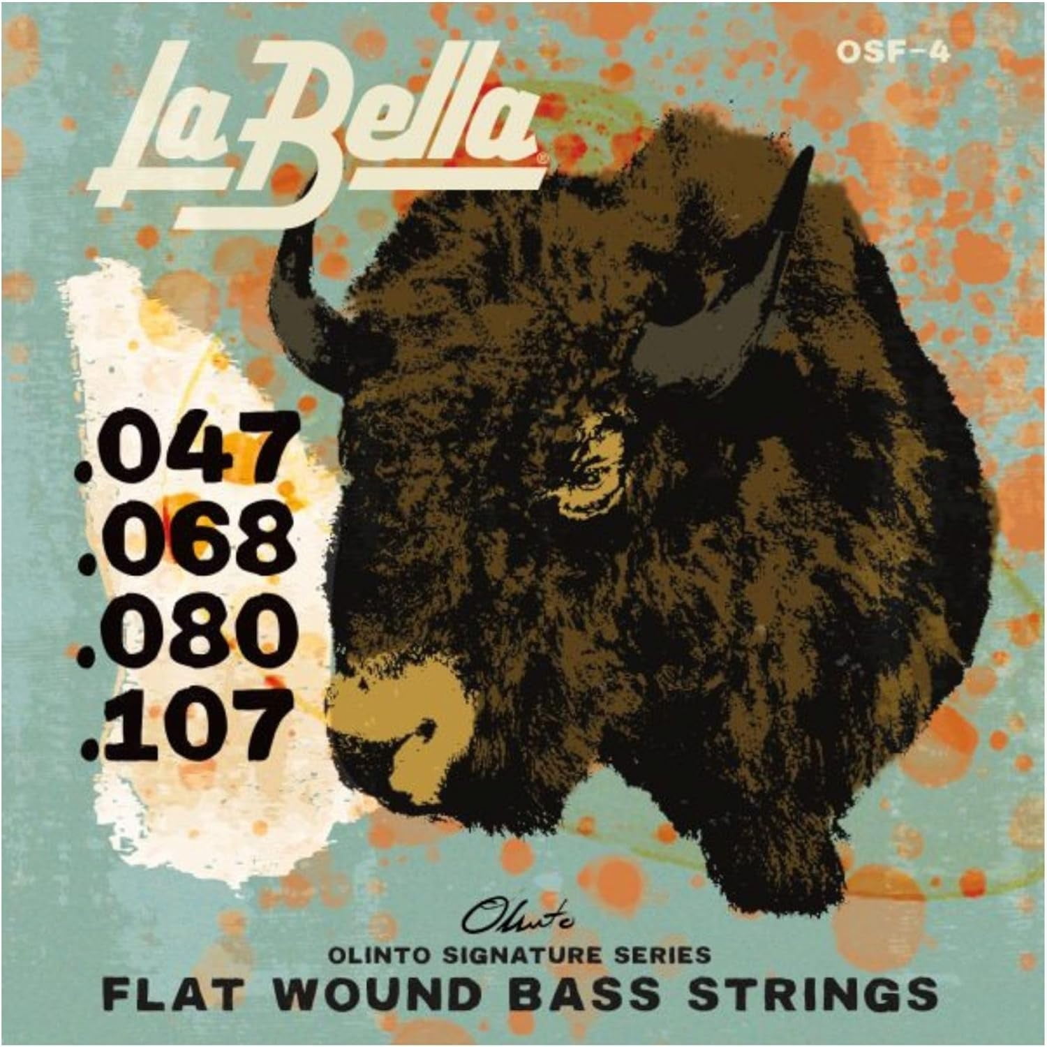 LaBella OSF-4 Olinto Signature Flats 4-String Set, 047-107