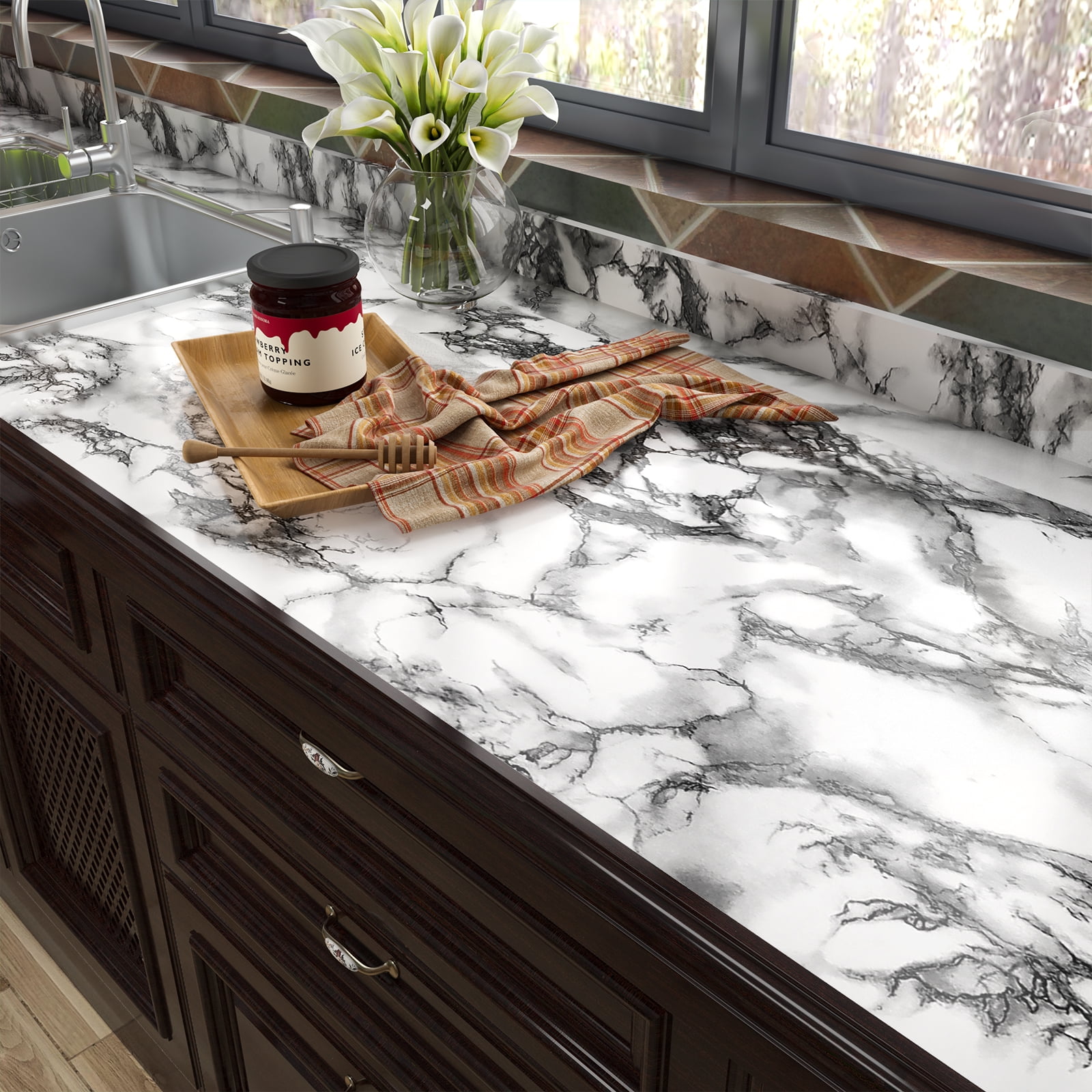 LaCheery Grey Marble Countertop Contact Paper Light Peel Stick Wallpaper Self Adhesive Removable Kitchen Cabinets Bathroom Sink Backsplash Counter 16 474826eb F344 4640 99c5 C461f5554498.fc956a1a4a24608a4f7cf28070ad9abc 