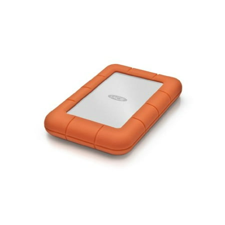 LaCie - Rugged Mini 1TB External USB 3.0 Portable Hard Drive with Rescue Data Recovery Services - Orange/Silver