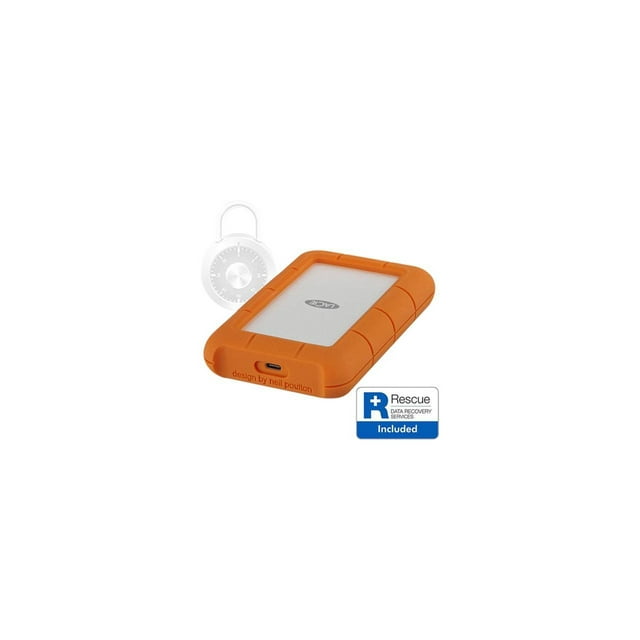 LaCie Rugged Secure USB-C 2TB All-Terrain Encrypted Portable Hard Drive Model STFR2000403