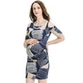 thumbnail image 1 of LaClef Women's Cold Shoulder Maternity Midi Dress, 1 of 6