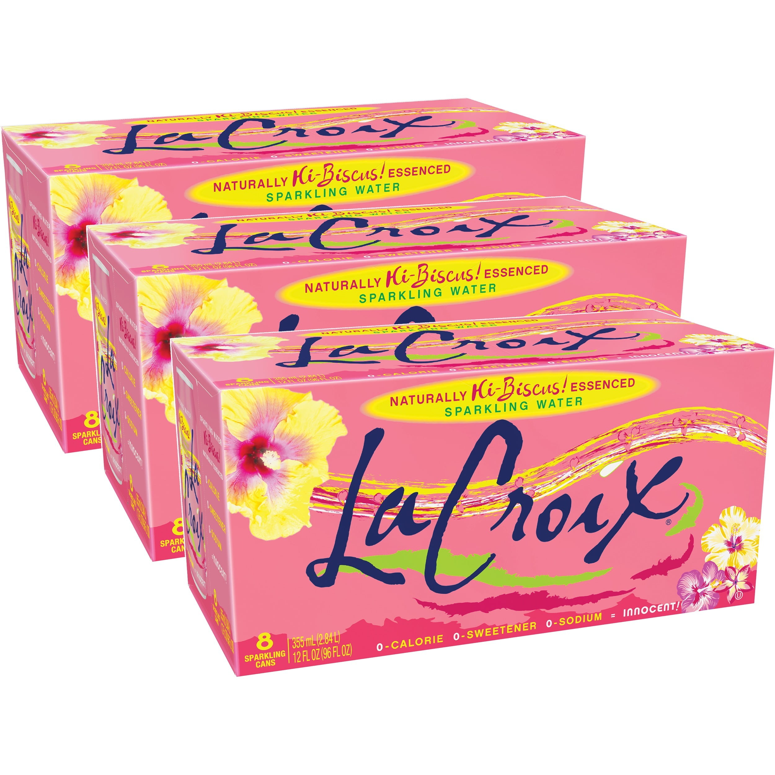 LaCroix Sparkling Water, Hi-Biscus- 2/12 packs 12 oz - Walmart.com
