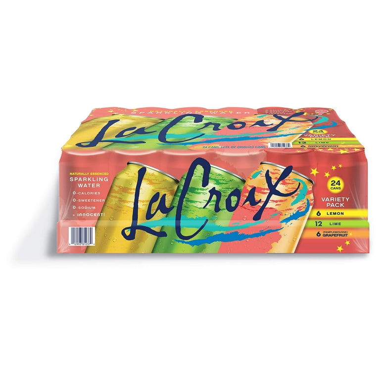 Byu LaCroix Sparkling Water Variety Pack, Lime, Lemon