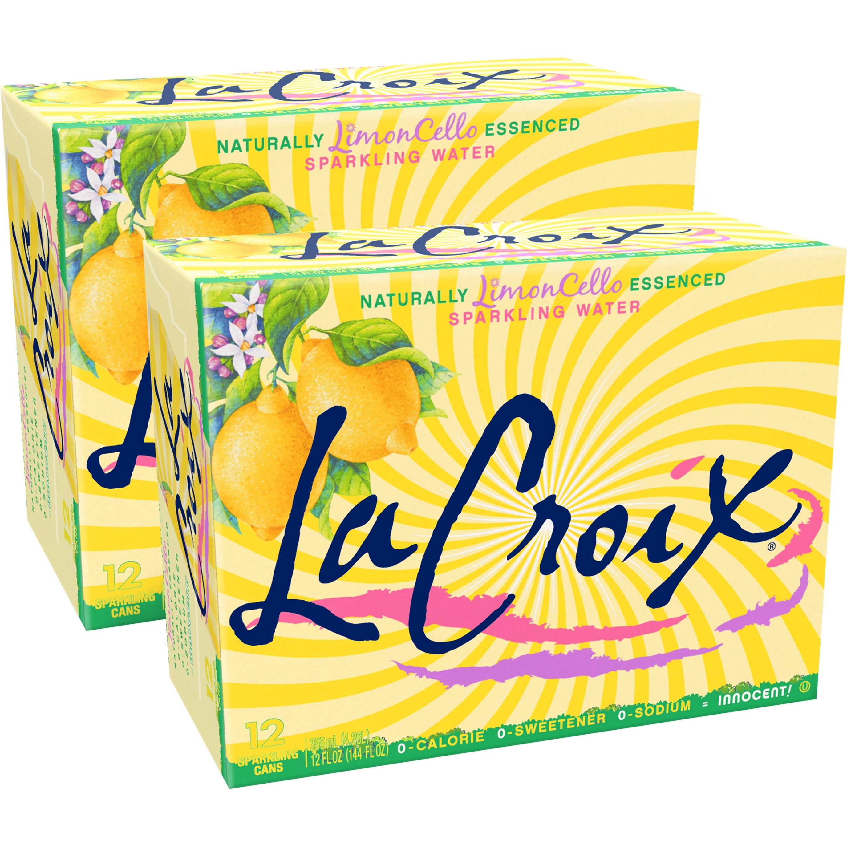 LaCroix Sparkling Water, LimonCello 2/12 packs 12 oz