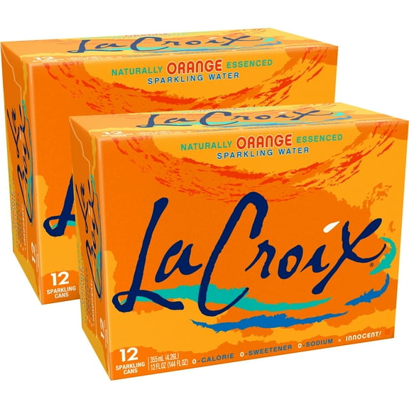 LaCroix Sparkling Water, Orange- 2/12 packs 12 oz