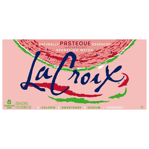LaCroix Sparkling Water, Pasteque (Watermelon) 8 Pack - 12 Oz