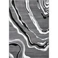 thumbnail image 1 of LaDole Rugs  Abstract Wave Pattern Modern Area Rug Gray Black 3'11" x 5'7"(120cm x 170cm) 4' x 6' Indoor Living Room,Bedroom,Entryway Rectangle Modern, 1 of 5