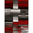 thumbnail image 1 of LaDole Rugs  Copper Abstract European Area Rug in Black Grey Blue Red-Grey - 3'11" x 5'7"(120cm x 170cm), 1 of 6
