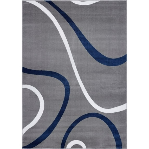LaDole Rugs Durable Spiral Style Area Rug Grey Black White Gray Blue 6'5" x 9'5" (200cm x 290cm) Abstract 6' x 9' Indoor Living Room,Patio,Bedroom