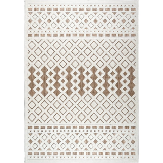 LaDole Rugs Geometric Modern Contemporary Area Rug - Durable Premium Carpet for Living Room, Bedroom, and Office - Beige, 4x6 (3'11"x5'3", 120cm x 160cm)