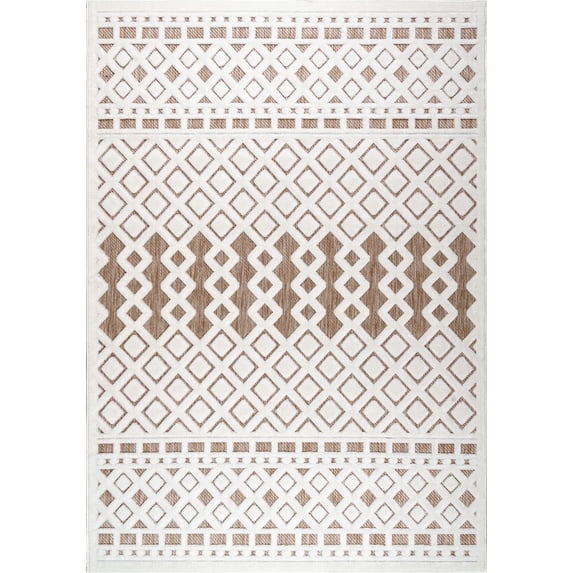 LaDole Rugs Geometric Modern Contemporary Area Rug - Durable Premium Carpet for Living Room, Bedroom, and Office - Beige, 6x9 (6'7"x9'2", 200cm x 280cm)