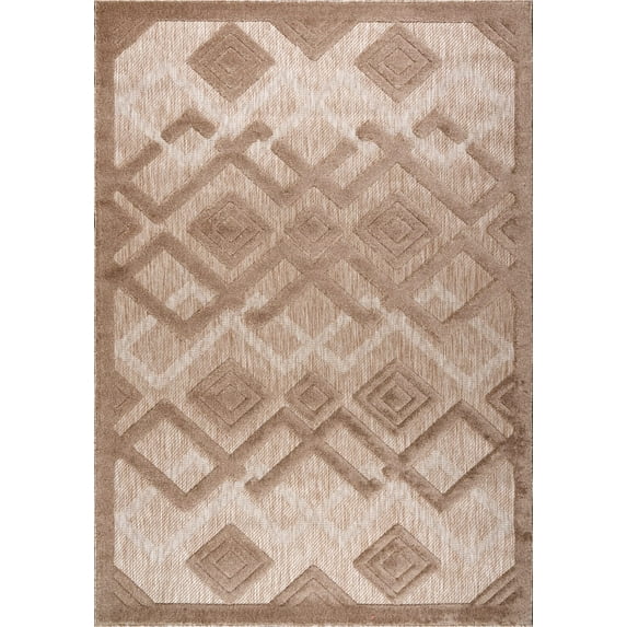 LaDole Rugs Geometric Modern Contemporary Area Rug - Durable Premium Carpet for Living Room, Bedroom, and Office - Cream Beige, 4x6 (3'11"x5'3", 120cm x 160cm)