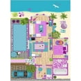 thumbnail image 1 of LaDole Rugs La Dole Rugs Pink Turquoise Blue Barbie Doll House Area Rug Mat For Kids Childrens room Decoration Playroom 5x7, 8x10, 7X9 feet 7'10" X, 1 of 6