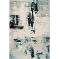 thumbnail image 1 of LaDole Rugs Modern Minimalistic Rustic Abstract Blue Ivory Area Rug 5'2"x7'6", 1 of 5