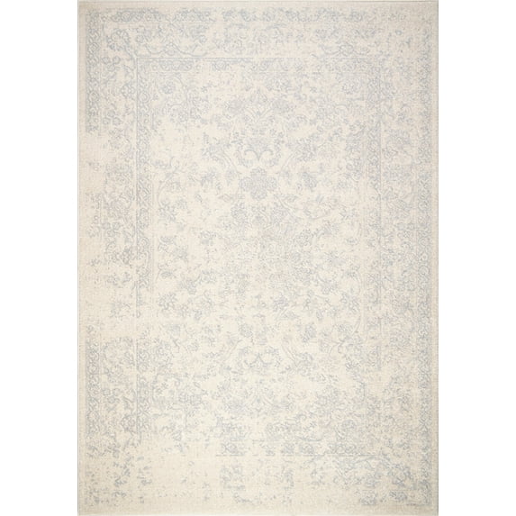 LaDole Rugs Persian Floral Traditional Room Decor Area Rug - Amazing Premium Soft 5x8 Carpet for Living Room, Bedroom, Dining Room, Kitchen, and Office - Cream and Grey, 5x7 (5’3″x7’3", 160cm x 220cm)