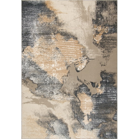 LaDole Rugs Transitional Abstract Minimalistic Contemporary Area Rug - Premium Durable 5x8 Carpet for Living Room, Bedroom, and Home Office - Multi, 5x7, 5'3" x 7'3" (160cm x 220cm)