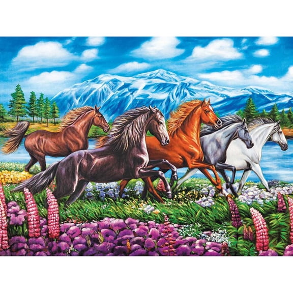 LaFayette Puzzle Factory Running Horses Jigsaw Puzzle