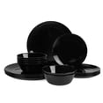 thumbnail image 1 of LaGlint Opal Glass Plates and Bowls Set, Black, 18 Pieces, Service for 6, Dishwasher Microwave Safe, Chip Resistant, 1 of 10
