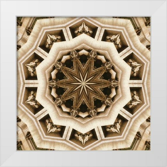 LaGrave Designs 12x12 White Modern Wood Framed Museum Art Print Titled - Trevi Fountain