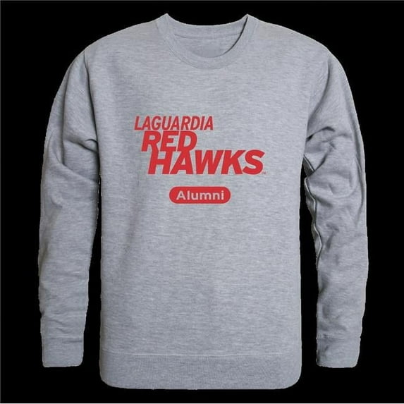LaGuardia Community College Red Hawks Alumni Fleece Pullover Crewneck Sweatshirt, Heather Grey - Large