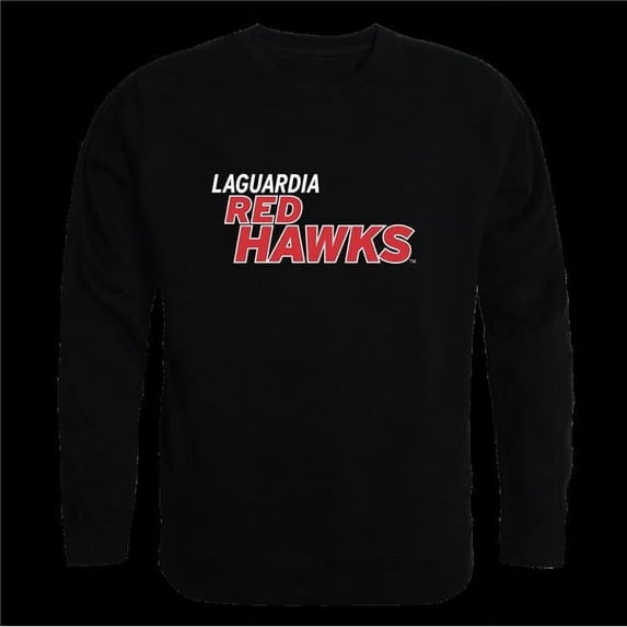 LaGuardia Community College Red Hawks Campus Crewneck Sweatshirt, Black - Large