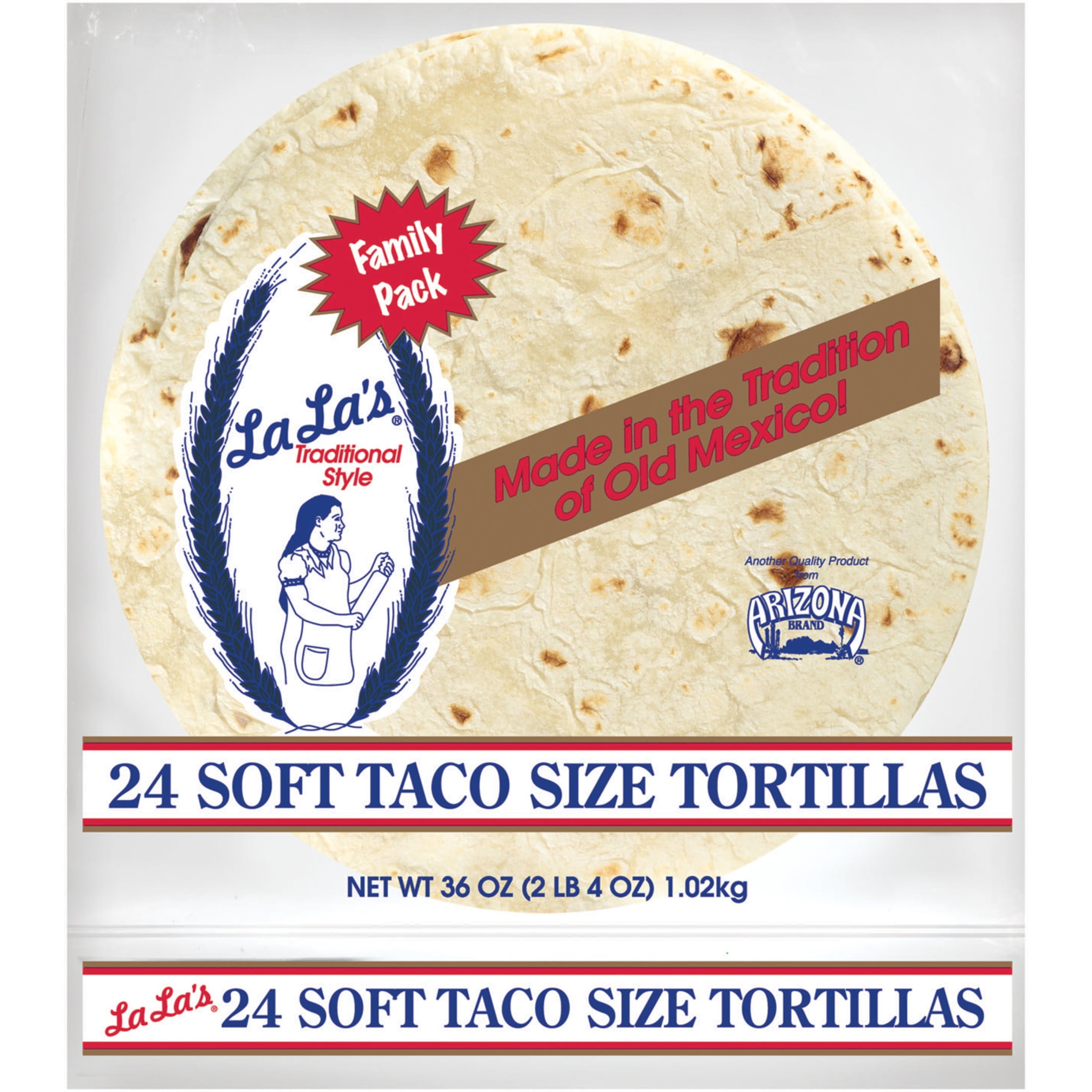 LaLa's Flour Tortillas, Soft Taco Size, 24 Count