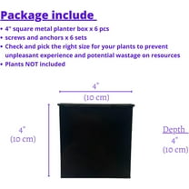 LaLaGreen Wall Planter - 6 Pack, 4 Inch Square Metal Wall Planter for Indoor Plants, Small Black Wall Mounted Flower Pots Outdoor Garden Decoration, Balcony Planters Railings Hanging Outdoor