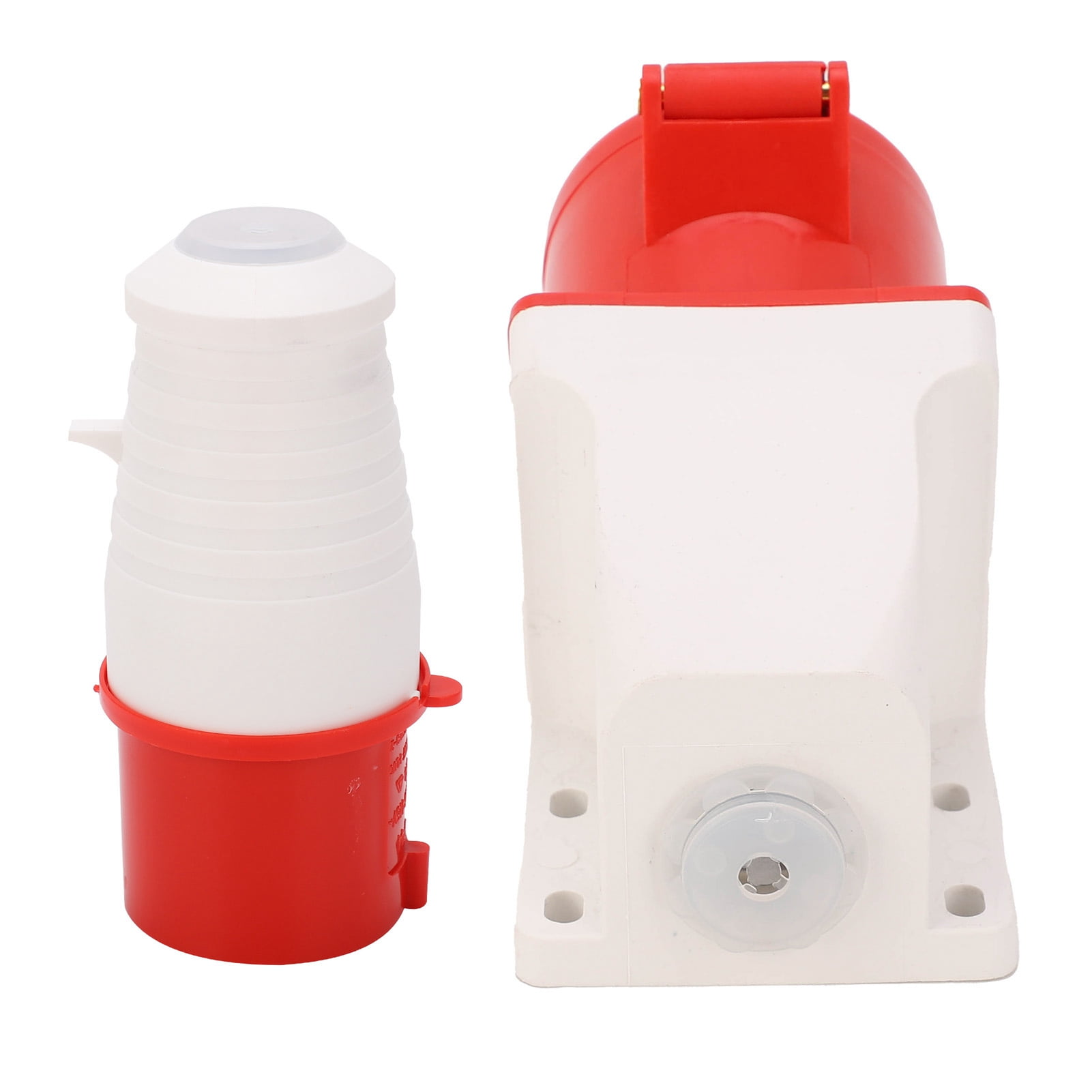 LaMaz 4?Pin Power Plug 3 Phase Industrial Connector Socket Set Surface Mounted 32A AC380V?415V
