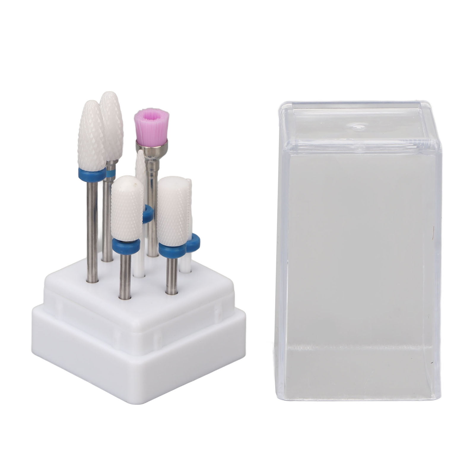 LaMaz 7pcs Nail Drill Bit Portable Ceramic Cuticle Remover Bits with 7