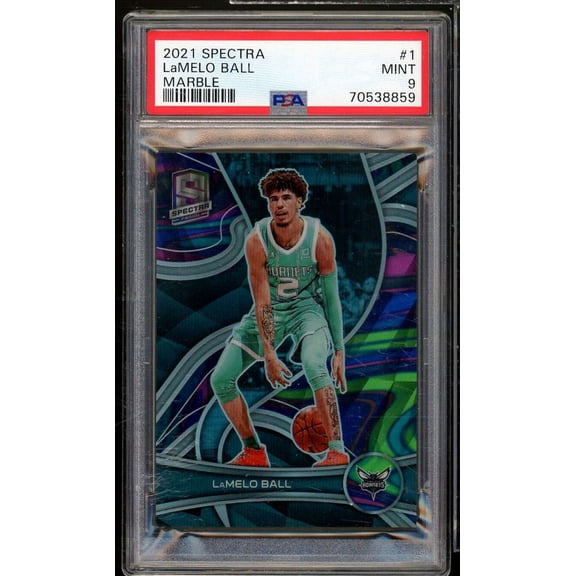 LaMelo Ball Card 2021-22 Spectra Marble (Serial #d 4/5) #1 PSA 9