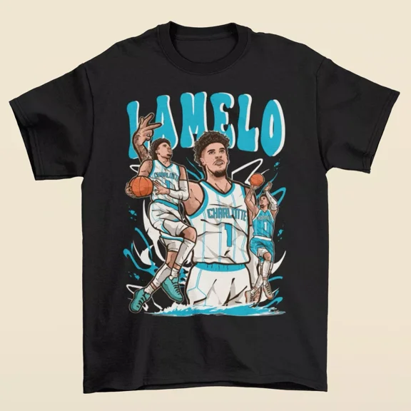 LaMelo Ball Cartoon Style Charlotte Basketball T-Shirt