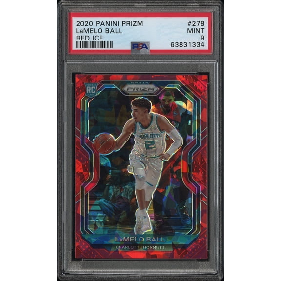 LaMelo Ball Charlotte Hornets 2020 Panini Prizm Red Ice Rookie Card PSA 9 Mint