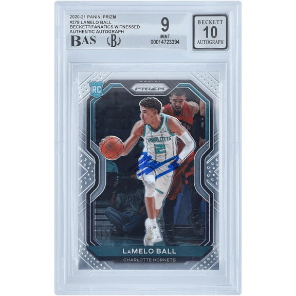 LaMelo Ball Charlotte Hornets Autographed 2020-21 Panini Prizm 3 #278 Beckett Fanatics Witnessed Authenticated 9/10 Rookie Card - Fanatics Authentic Certified