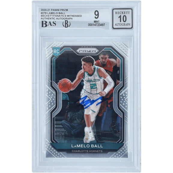 LaMelo Ball Charlotte Hornets Autographed 2020-21 Panini Prizm 6 #278 Beckett Fanatics Witnessed Authenticated 9/10 Rookie Card - Fanatics Authentic Certified