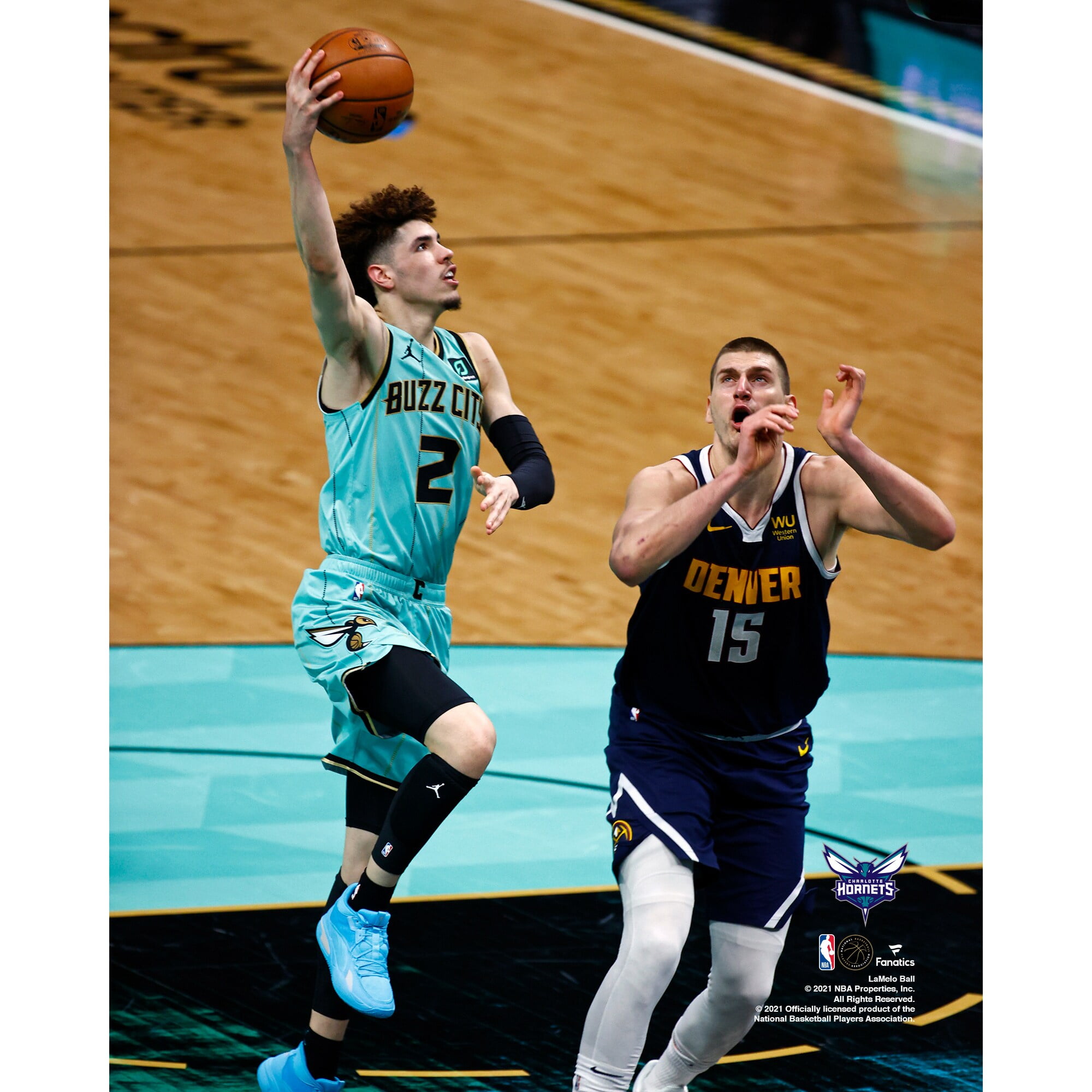 LaMelo Ball Charlotte Hornets Layup vs. Denver Nuggets Photograph 