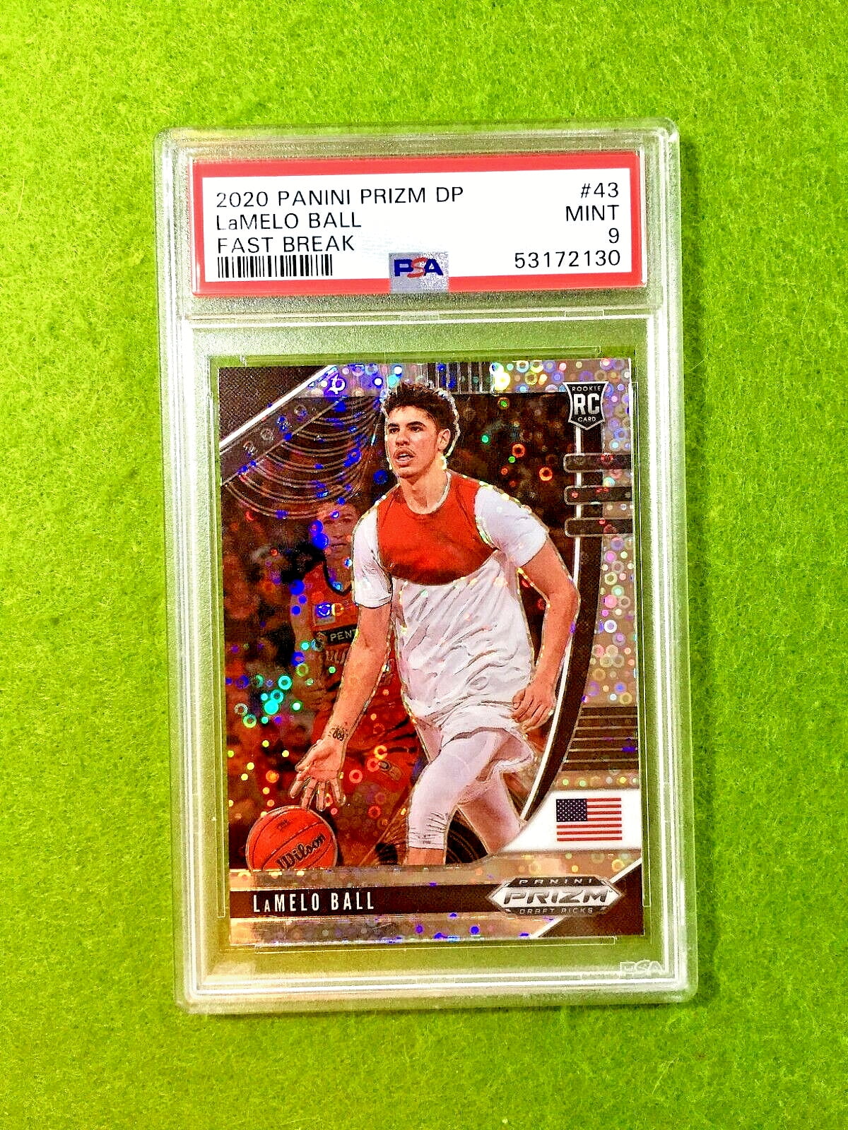 LaMelo Ball FAST BREAK PRIZM SILVER ROOKIE CARD PSA 9 RC 2020 