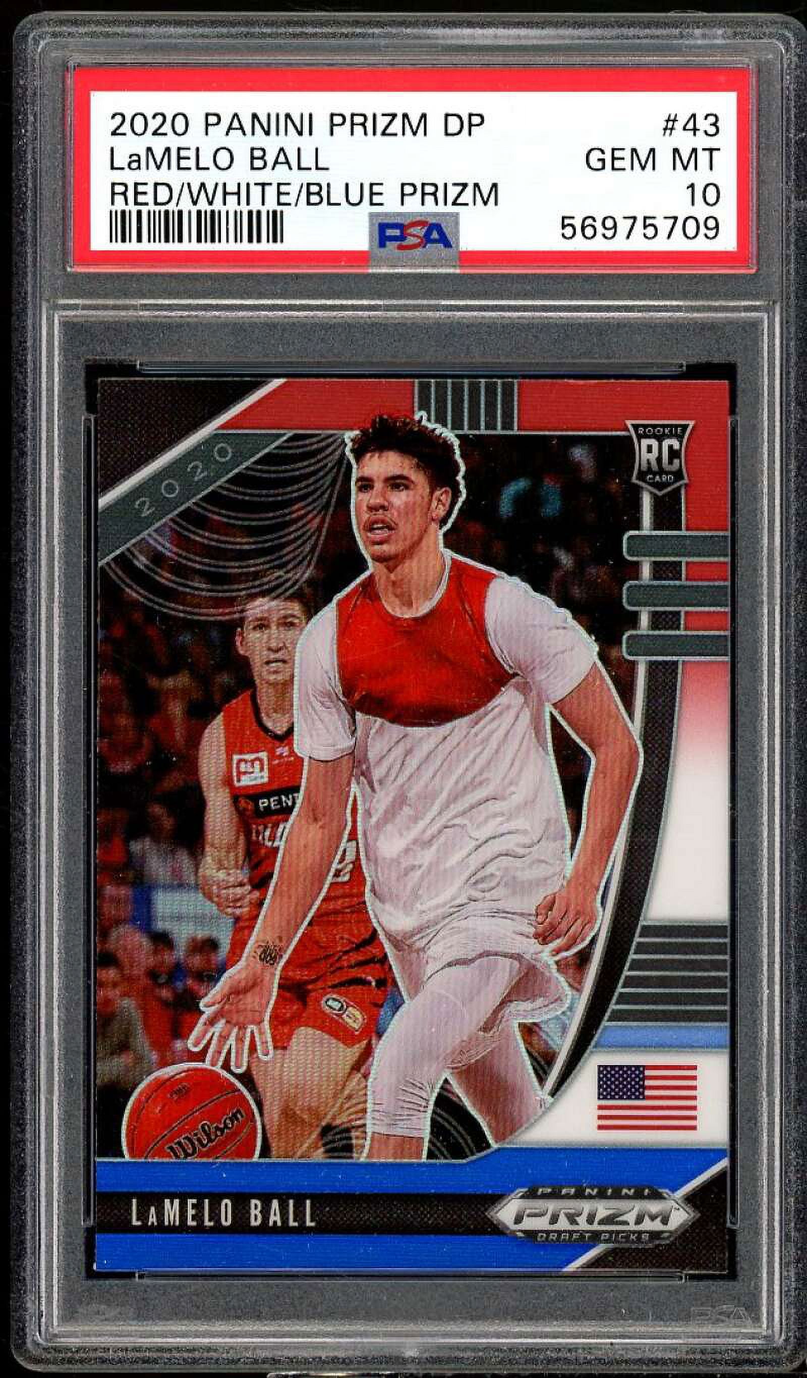 LaMelo Ball Rookie Card 2020-21 Panini Prizm DP Red White Blue Prizm