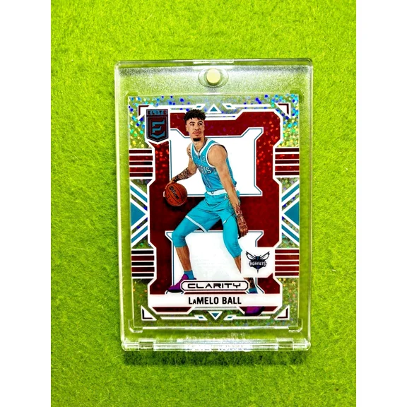 LaMelo Ball WHITE SPARKLE PRIZM CLEAR CARD JERSEY #1 HORNETS 2022 Elite ASIA RED