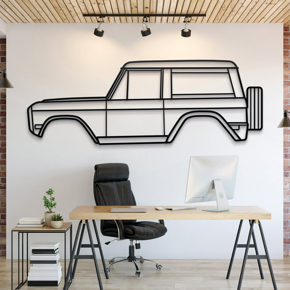 LaModaHome 1975 Bronco Metal Silhouette Wall Art